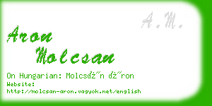 aron molcsan business card